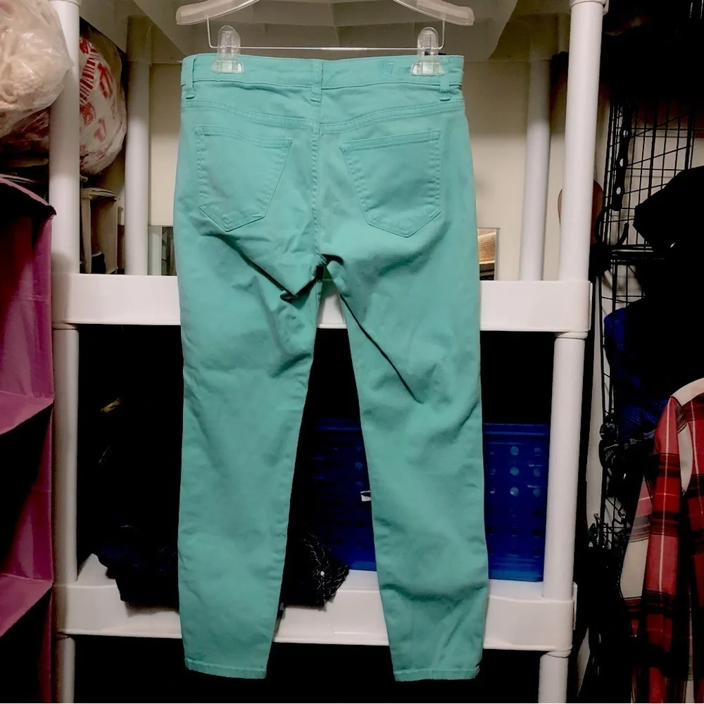 Kut From The Kloth Green Marilyn Ankle Skinny Jeans Cotton Spandex 31x26 size 4